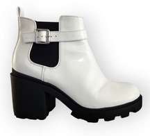 Mix No 6 Videl Shiny White Chunky Heel Chelsea Boots 9