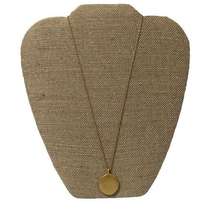 Madewell Gold Tone Circle Round Charm Pendant Necklace