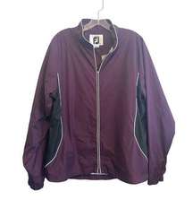 FootJoy Windbreaker Jacket Women Size Large Purple Black Full Zip Lightweight