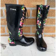 Sadie Robertson Roma tall floral lace boots 7