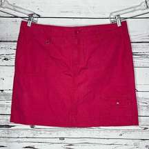 G.H. Bass & Co NWT Size 16 Pink 100% Cotton Cargo Utility Skirt