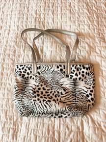 White Leopard Print Shoulder Purse