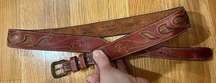 Vtg LEEGIN Belt Womens Tooled Leather Western Size S Hearts Cowgirl Rodeo Brown​