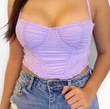 New  Purple Corset Bustier Crop Top