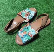 Authentic American Heritage SO Womens Floral Slingback Flat Sandal Size 8.5M