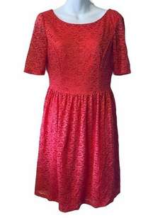 Jessica Simpson coral lace fit n flare mini dress