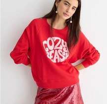 J. Crew Cozy Season Red NEW Women Medium Sweatshirt BM869 Casual Comfort