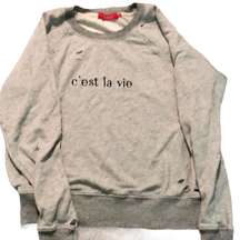 Distressed C’est La Vie Sweatshirt