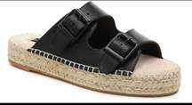 Steven Steve Madden Black Lapis Espadrille Leather Platform Sandal 8M Bohemian