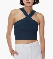 EUC Aritzia Babaton Sculpt Knit Criss Cross
Cropped Tank - XL - Slab Blue