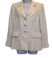 NWT New Cream 3 Button Silver Accent Blazer Sz 8P