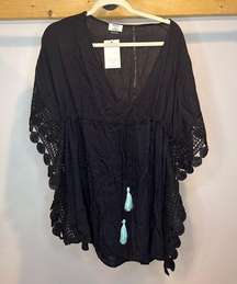 NWT David & Young Black Lace Swimsuit Cover-Up