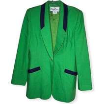 Vintage Oleg Cassini Green Navy Blazer