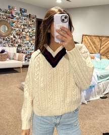 Sport Hand Knits V Neck Sweater