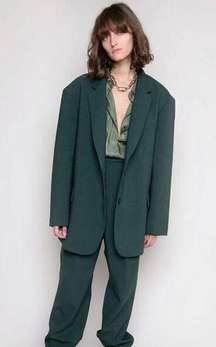 The Frankie Shop Sz XS Bea Boyfriend Oversized Blazer Forest Green