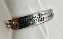 Kindred Spirits best friends forever Silvertone bangle bracelet