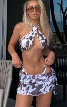 Cow Bikini 3 Peice Set