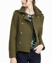 Banana Republic Women's Green Double Breasted Pea Coat size XS Military Moto