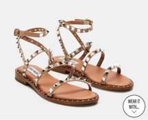 Steve Madden Studded Sandal - Travel Tan Size 8.5