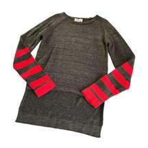 Seek The Label Striped Pullover Gray and Red Oversized Sweater Size XS