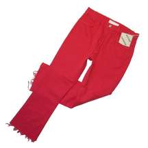 NWT Mother Hustler Ankle Fray in Mars Red High Rise Bootcut Crop Jeans 30