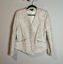 Mango MNG tweed asymmetrical blazer