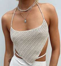 Vermont Beige Crochet Top