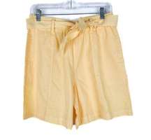 NWT Tribal Jeans Linen Blend Belted Shorts in Soft Yellow Size Petite Small PS