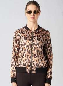 GOTTEX STUDIO SATIN BOMBER JACKET IN LEOPARD