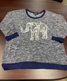 , lace elephant 3/4 sleeve, pit to put measures 22, length is 25