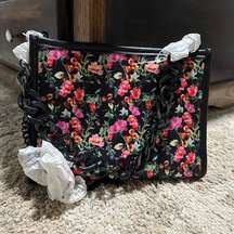 Steven Madden floral black chain purse