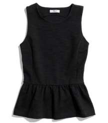 Madewell | Black Sleeveless Peplum Top Medium