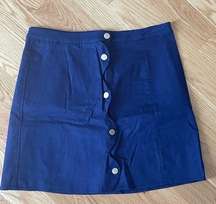 Harper Navy Blue Mini Skirt with Gold Buttons