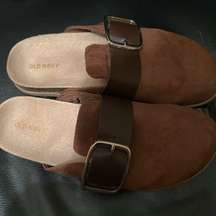 Old navy faux suede clogs - worn once