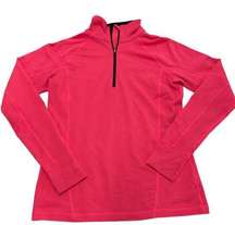 Tek Gear Shirt Womens Medium Pink 1/4 Zip Pullover DryTek Long Sleeve Top Active