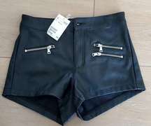 NWT! Faux Leather Black Shorts