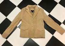 Vintage 80s 90s  Leather Jacket Lightweight Suede Tan Beige Size Large