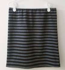 Gray & Black Striped Skirt