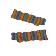 Jaded London - Zig Zag Knit Arm Gloves in Purple Orange & Teal