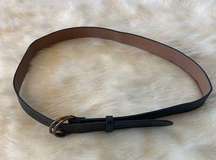 Solid Black Faux Leather Belt