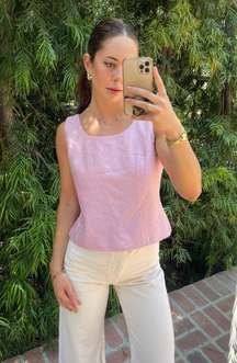 Vtg Y2K Jasper pink classy tank top blouse sz 8 