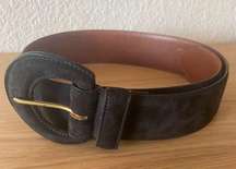 Coach Black Suede Chunky Statement Belt