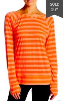 Z By Zella Lightweight Sheer Athletic Top Orange Women Size Medium