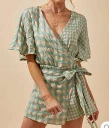 Talulah Gingham Wrap Romper