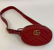 Black GG Marmont Belt Bag Matelasse Leather