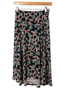 LulaRoe Skirt Pull-On Azure Multi Color Pattern ion Black Small