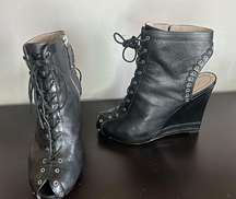 Marc by Marc Jacobs Black Leather
Wedge Booties size 40