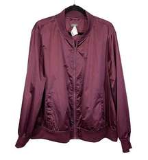 City Streets Maroon Full Zip Sportswear Varsity Bomber Jacket Plus Size 3X NWT