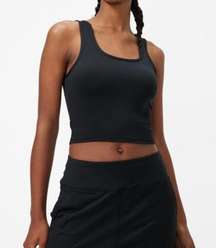 NWT Outdoor Voices All Day Crop Top 3X Black Scoop Neck Casual Lounge Modern