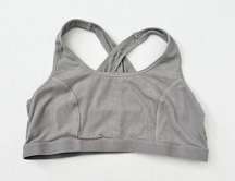 [True & Co] Gray Cross Back Scoop Neck Wireless Bralette Workout Size XL